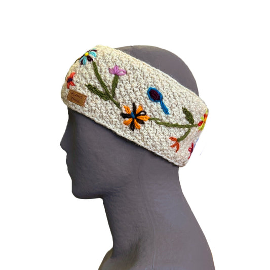 Planet wool - Flower headband | wollen hoofdband met bloemen