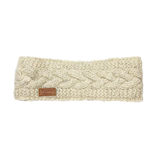 Planet wool - Headband cable | hoofdband van wol Off-white