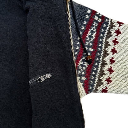 Planet Wool - Long Jacket Round | wollen damesvest met fleecevoering