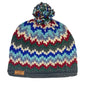 Planet Wool - Pompom hat Wave | wollen muts met fleecevoering Blue