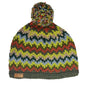 Planet Wool - Pompom hat Wave | wollen muts met fleecevoering Green