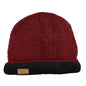Planet Wool - Round hat extra | wollen muts met omslag Maroon