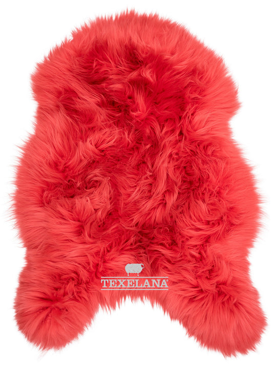 Texelana - geverfde schapenvacht | koraalrood