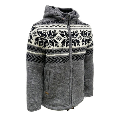 Planet Wool - Snowflake Jacket | wollen vest met fleecevoering