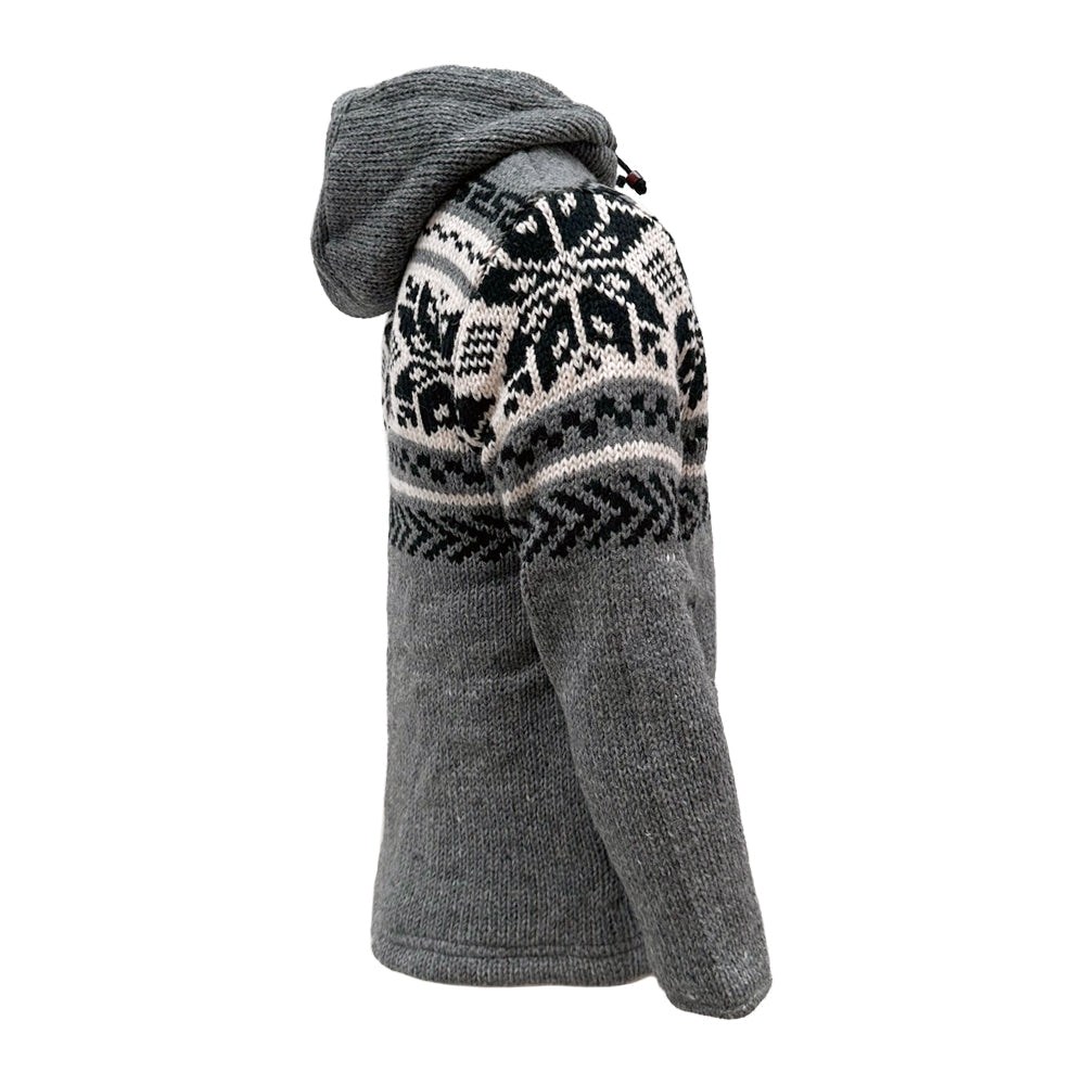 Planet Wool - Snowflake Jacket | wollen vest met fleecevoering