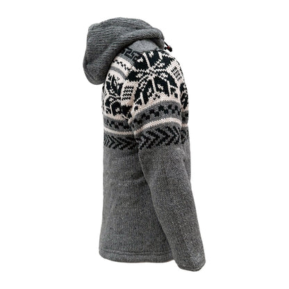 Planet Wool - Big Snowflake Jacket | wollen vest met fleecevoering