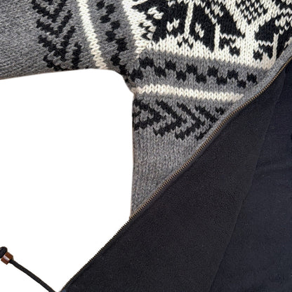 Planet Wool - Big Snowflake Jacket | wollen vest met fleecevoering