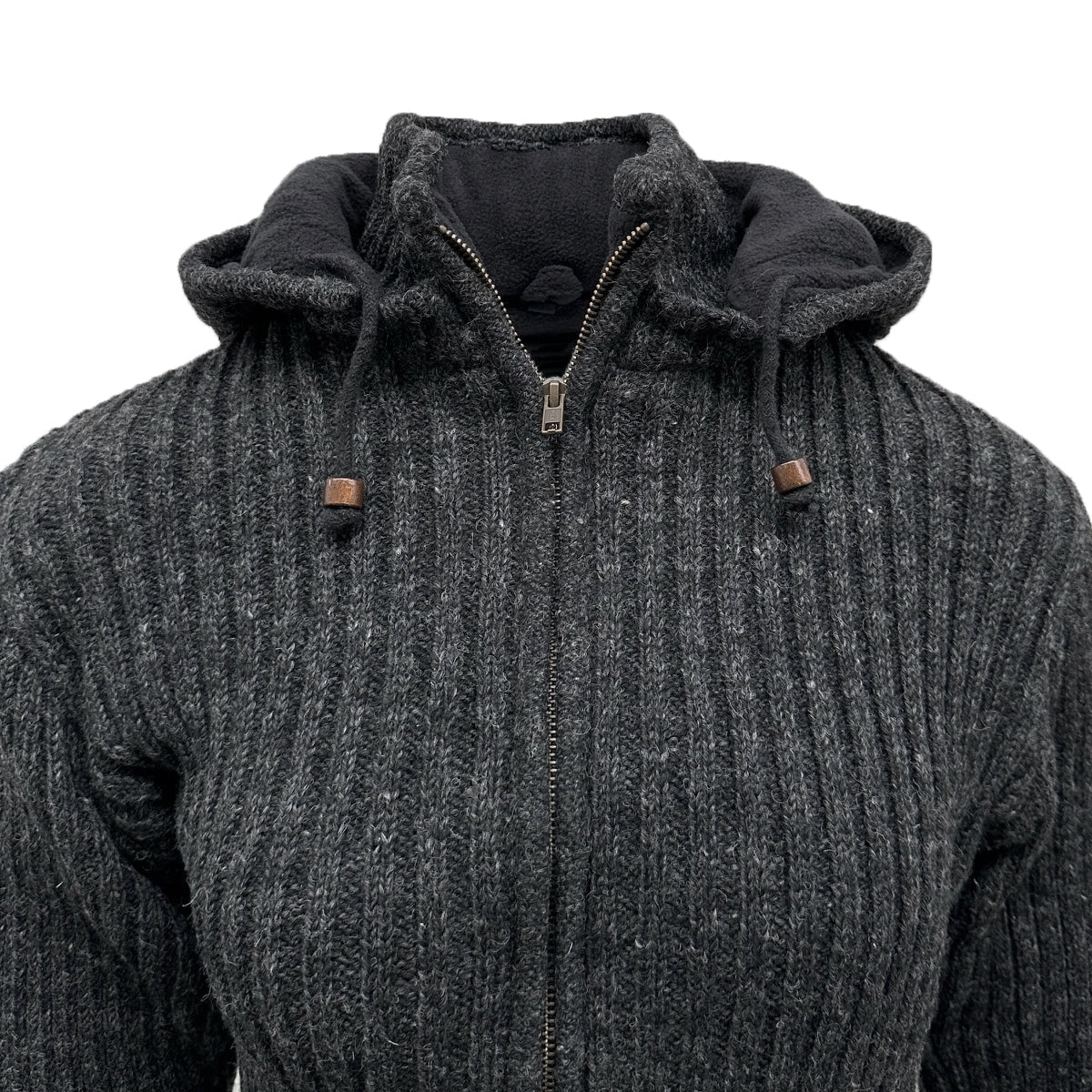 Planet Wool - Long Jacket Rib | wollen damesvest met fleecevoering