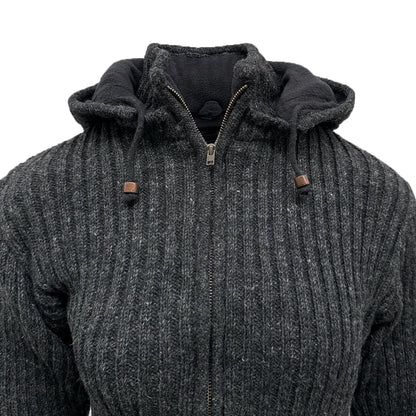 Planet Wool - Long Jacket Rib | wollen damesvest met fleecevoering