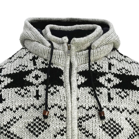 Planet Wool - Cross design | wollen vest met fleecevoering