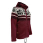 Planet Wool - Big Snowflake Jacket | wollen vest met fleecevoering Maroon