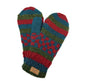 Planet Wool - Mittens | wollen wanten met fleece voering Maroon petrol green